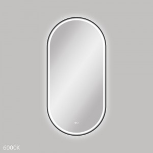 Empire LED Matte Black Framed Mirror, 600 x 1200mm